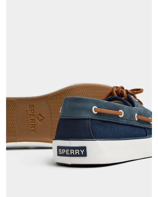 Sperry Top-Sider Blue Bahama Ii Navy Linen Boat Shoes Men for men