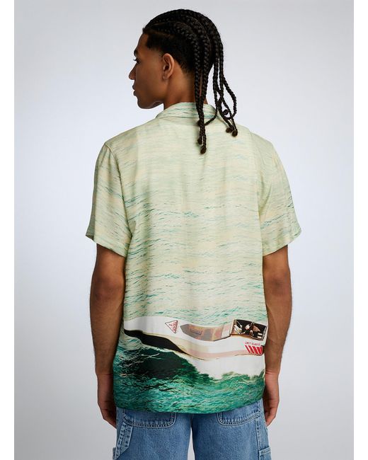 Coney Island Picnic Green Speedboat Camp Shirt for men