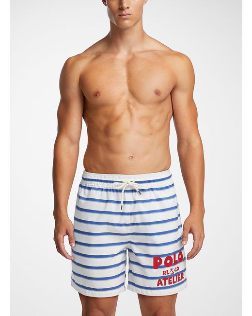 Polo Ralph Lauren Blue Marine Striped Swim Trunk for men