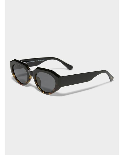 Pilgrim Black Alexis Polarized Angular Sunglasses