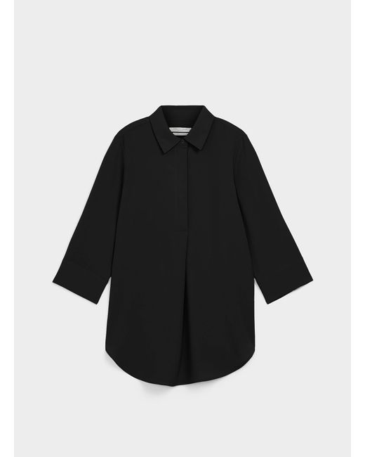 Contemporaine Black Flowy Tunic Blouse