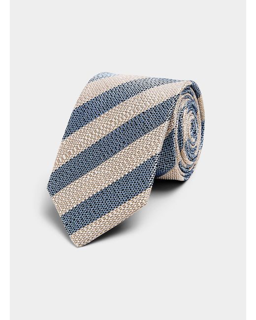 Olymp Blue Pure Silk Diagonal Stripe Tie for men