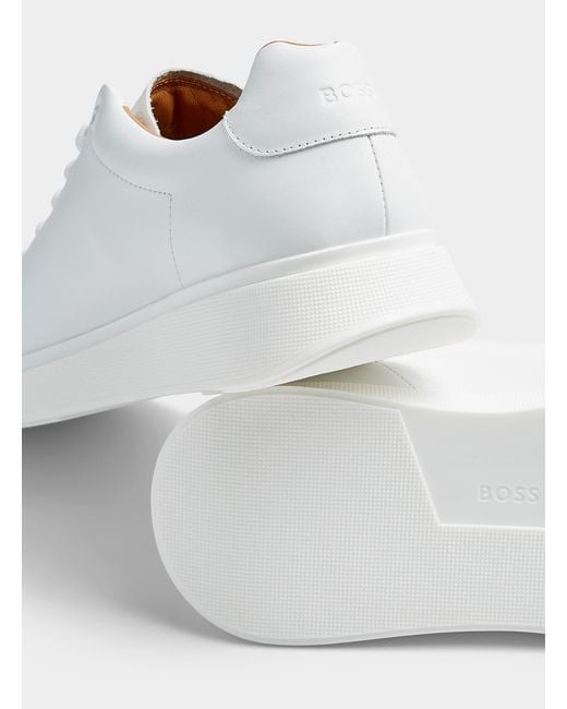 BOSS by HUGO BOSS Sleek Leather Sneaker Men in White for Men | Lyst