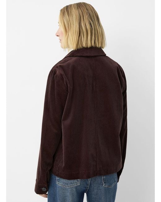 Contemporaine Black Patch Pockets Corduroy Blazer