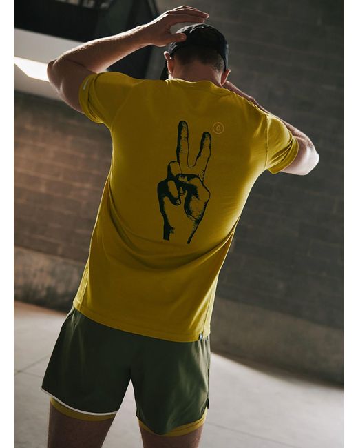 Ciele Athletics Yellow Peace Sign Tee for men