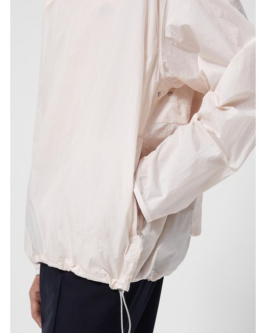 Adidas White Draped Collar Light Pink Lightweight Anorak for men