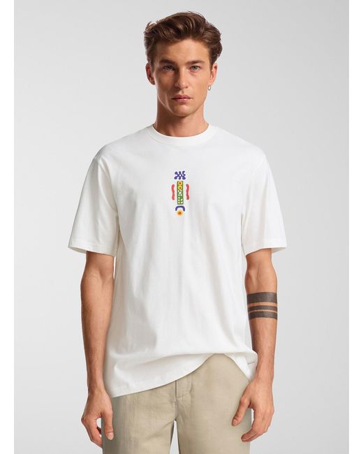Only & Sons White Retro Art T for men