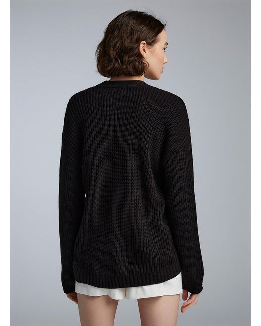 Twik Black Buttoned Rib