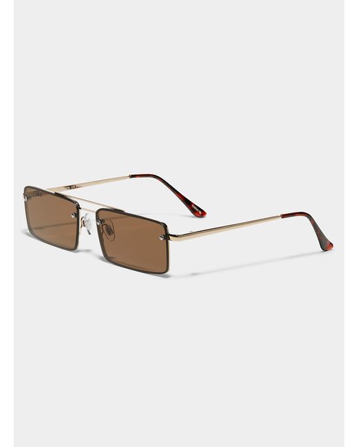 Le 31 White Slim Rectangular Sunglasses for men