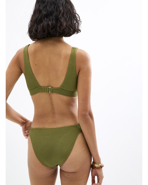 Simon's Green Wavy Texture Pleated