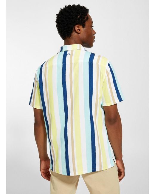 J.Lindeberg Blue Parasol Stripe Shirt for men