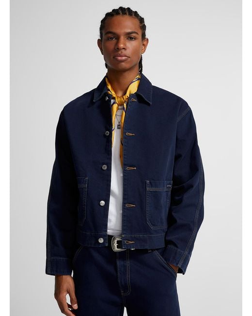 Calvin Klein Indigo Denim Workwear Jacket in Blue for Men | Lyst