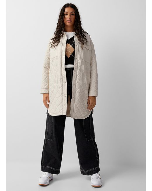 ONLY Tanzia Long Quilted Jacket in 