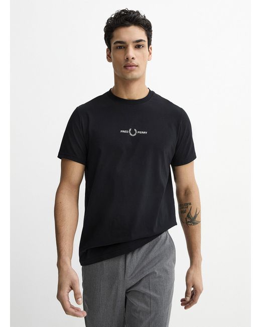 Fred Perry Black Signature Print T for men