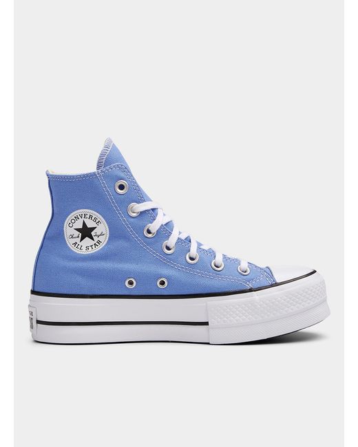 Converse Blue Chuck Taylor All Star Lift High Top Periwinkle Platform Sneakers Women