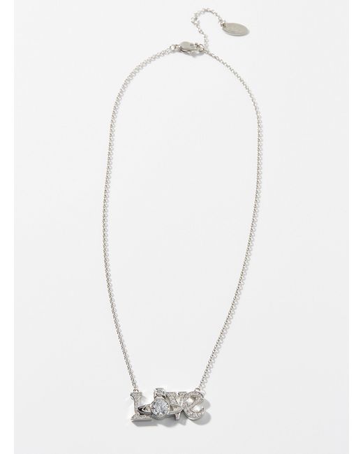 Vivienne Westwood White Roderica Pendant Necklace