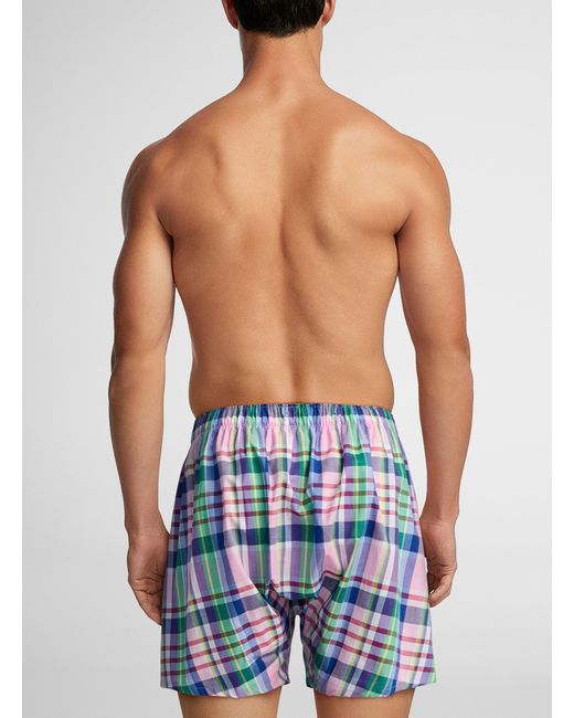 Polo Ralph Lauren Colourful Check Poplin Boxer in Blue for Men | Lyst