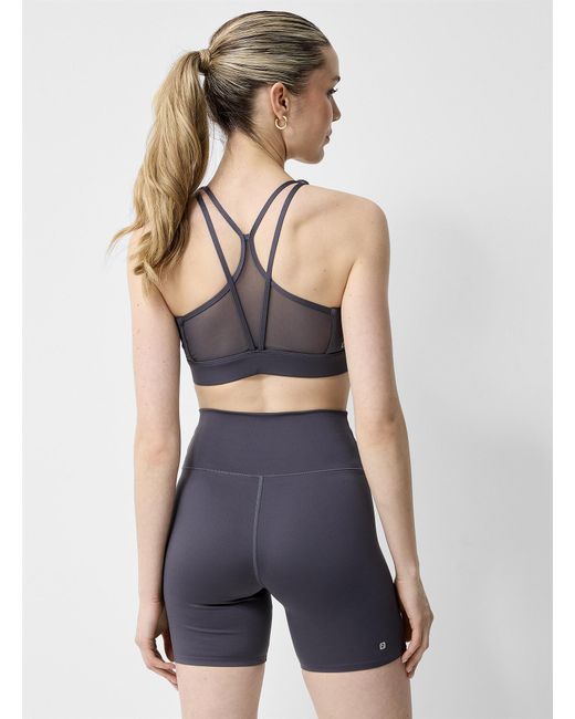 I.FIV5 White Mesh Racerback Sports Bra Medium To High Support