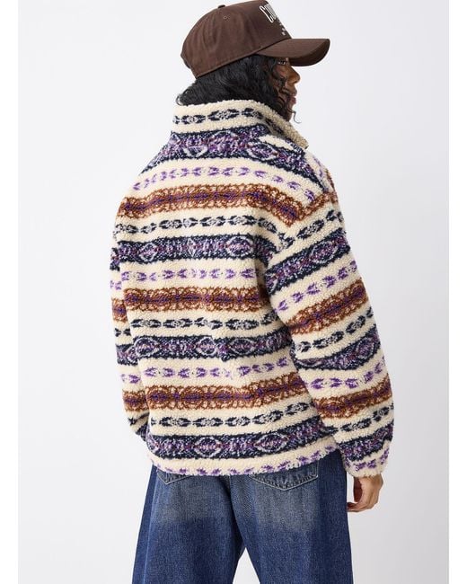 Twik Blue Patterned Fleece Sweatshirt