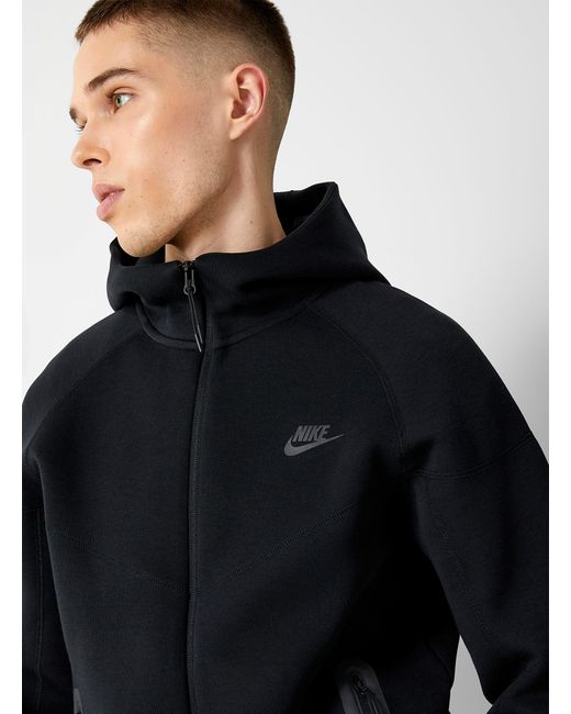 Nike Black Tech Fleece Zipped Hoodie for men