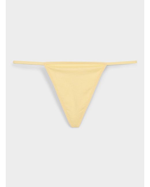 Miiyu White Minimalist String Thong Organic Cotton And Tm Modal