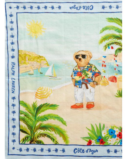 Polo Ralph Lauren Blue Vacationing Teddy Bear Scarf for men