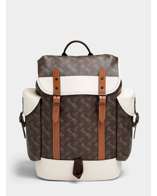 COACH Canvas Hitch Equestrian Print Backpack in Patterned Brown (Brown