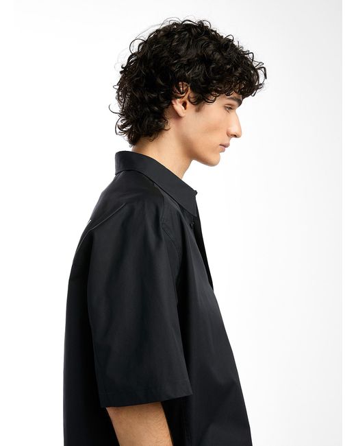 Wooyoungmi Black Oversized Poplin Shirt for men