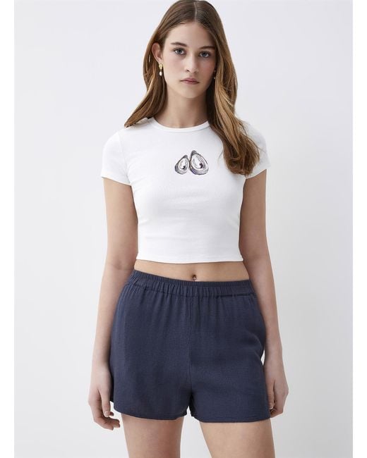 Twik White Touch Of Linen Short