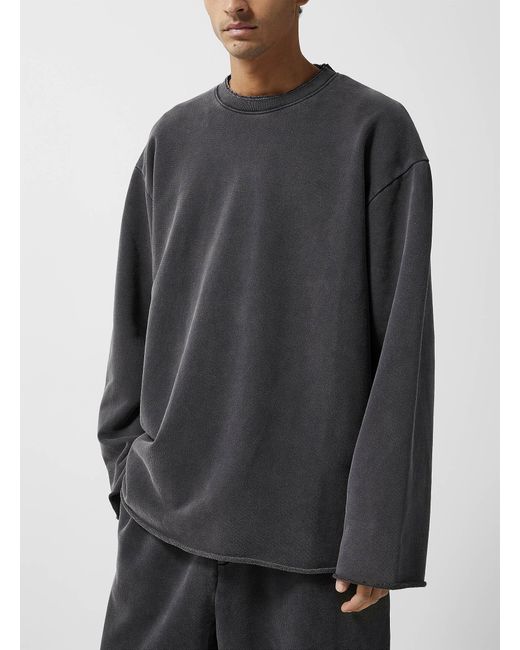 Helmut Lang Gray Distressed And Faded Sweatshirt for men