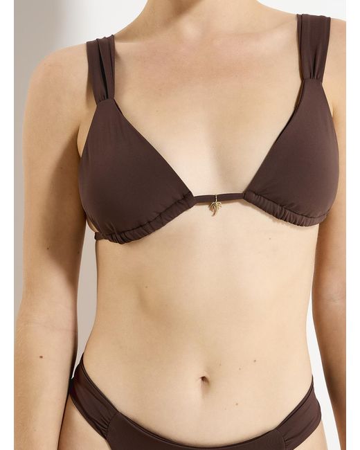 Simon's Natural Wide Drawstring Strap Triangle Bra