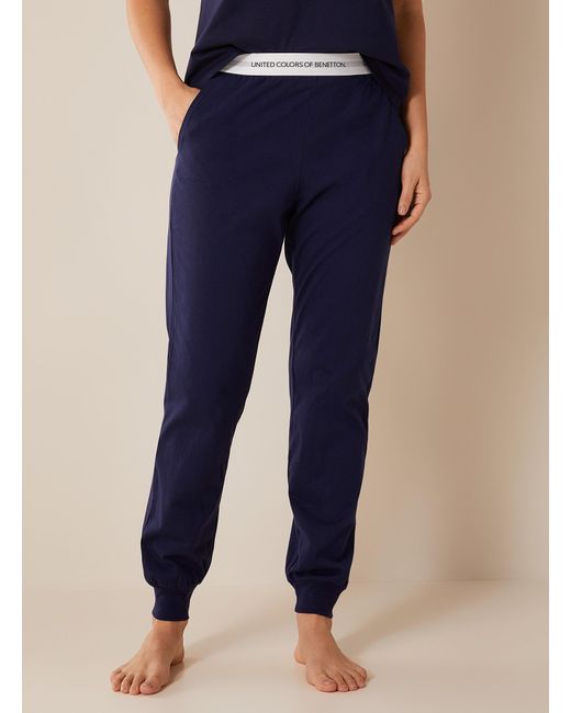 Benetton Blue Signature Waistband Plain Lounge jogger