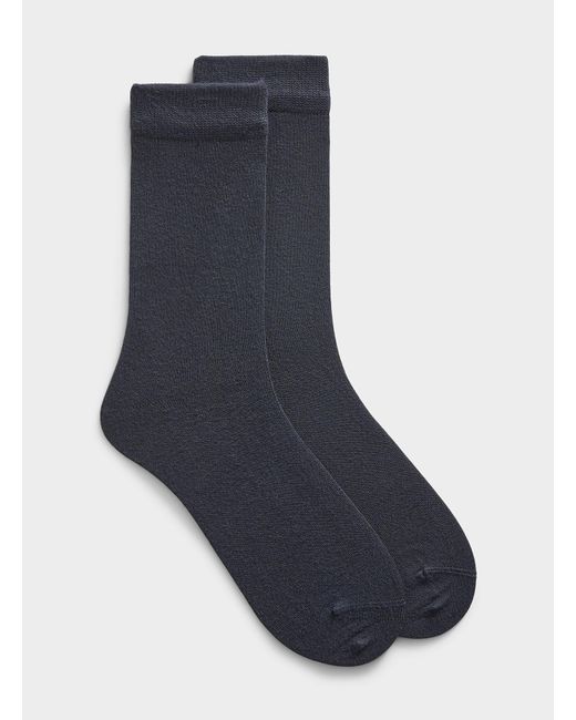 Lindbergh Blue Solid Bamboo Viscose Dress Socks for men