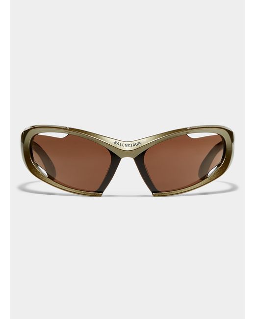 Balenciaga Brown Dynamo Mask Sunglasses for men