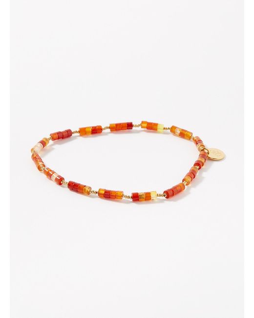 Le 31 White Orange Stone Bracelet for men