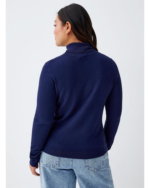 Twik Blue Solid Turtleneck Sweater