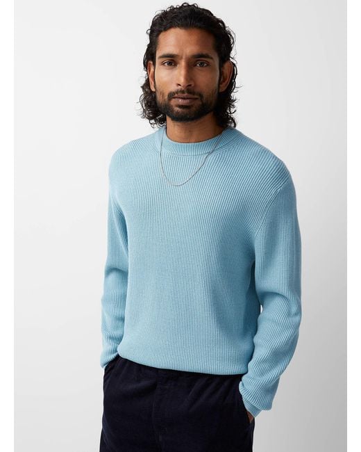 Le 31 Colourful Ribbed Sweater in Blue 