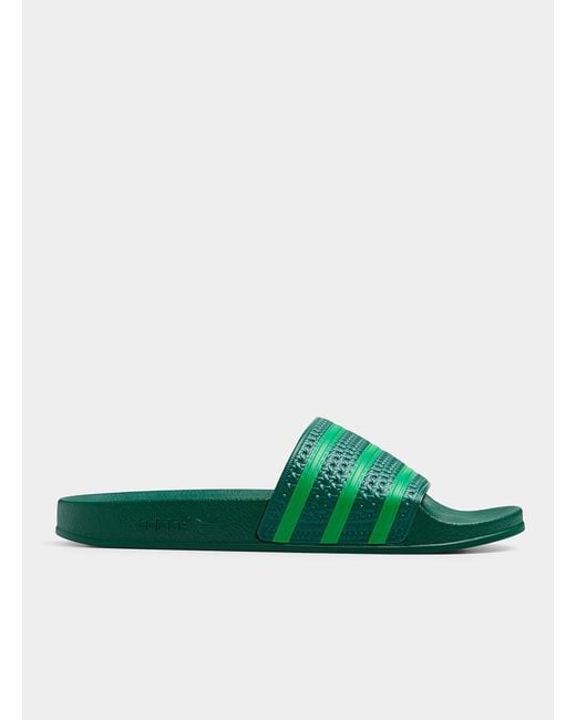 adidas Originals Dark Green Adilette Slides Men for Men | Lyst