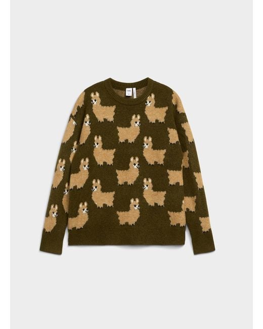 Twik Green Plush Mosaic Sweater