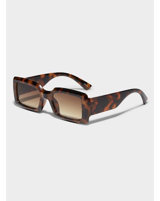 Simon's Brown Hazel Translucent Rectangular Sunglasses