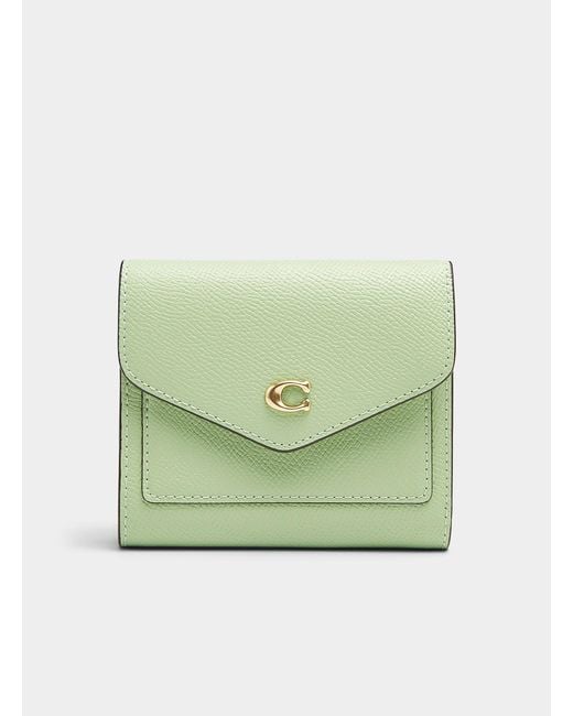 COACH Green Wyn Leather Mini Wallet