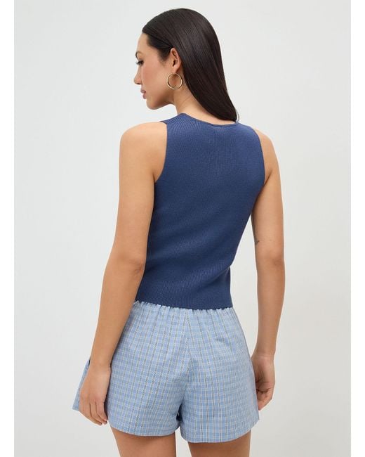 Twik Blue Buttoned Rib