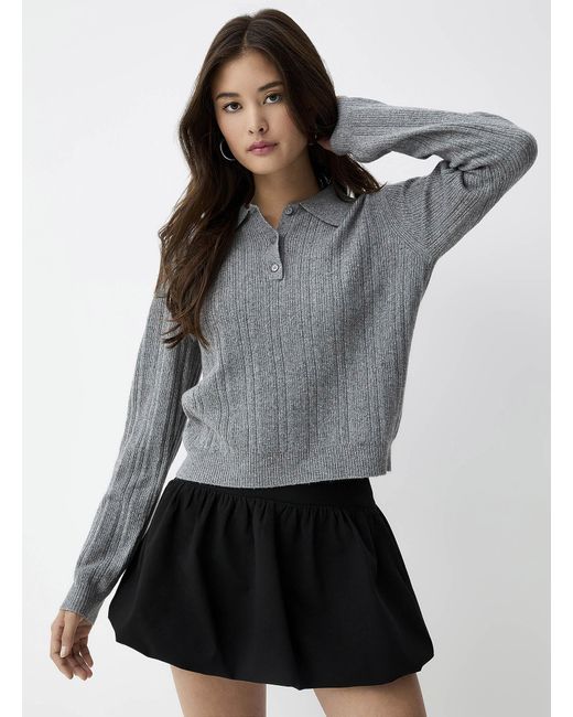 Twik Gray Wide Ribbing Boxy