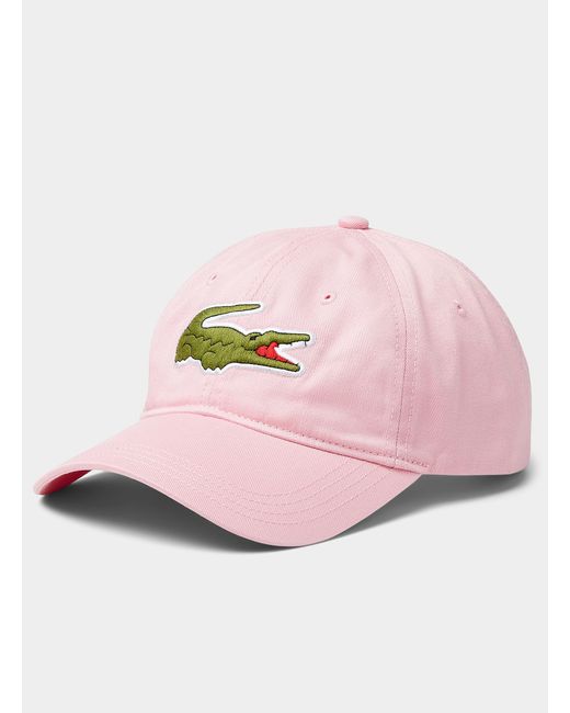 Lacoste Large Croc Cap in Pink for Men 