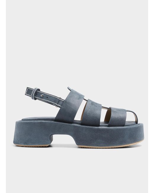 J.W. Anderson Blue Fisherman Suede Platform Sandals Men for men