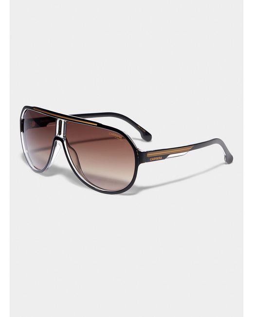 Carrera Brown Black Aviator Sunglasses for men