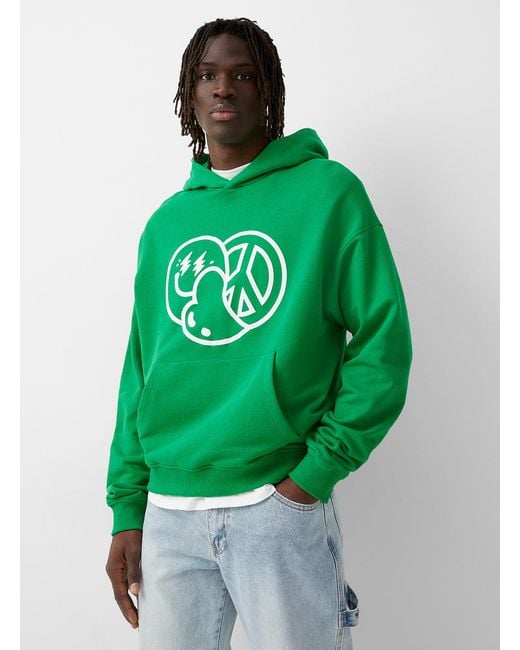 Green guess hoodie sale