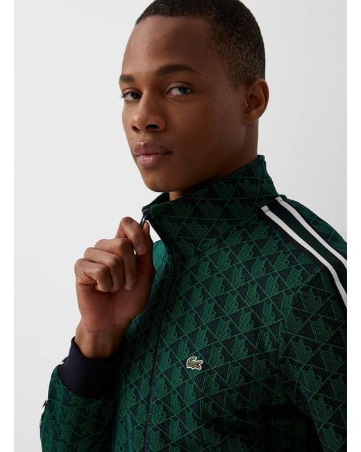 Lacoste Green Monogram Jacquard Track Jacket for men