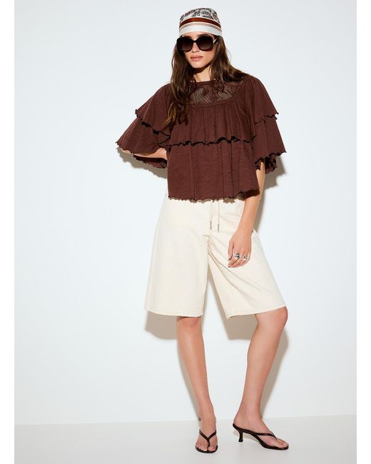 Icône Brown Ruffled Crocheted