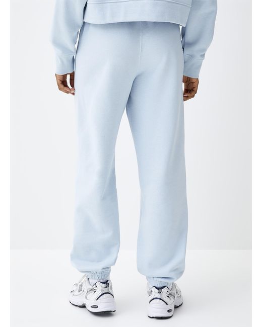 Twik Blue Solid Oversized Soft Fleece joggers